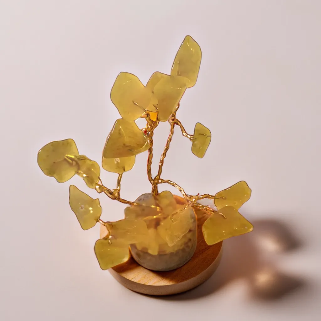 Yellow Jade 15 Beads Small Tree